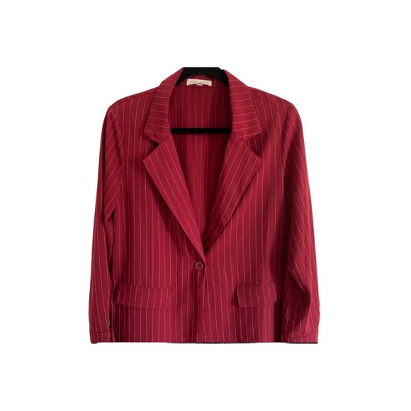 133. NEW!! Women's Wine Striped Blazer - Picture 2 of 2